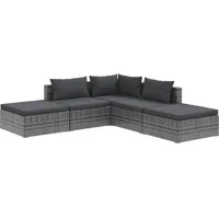 vidaXL 5-tlg. Garten-Lounge-Set mit Kissen grau