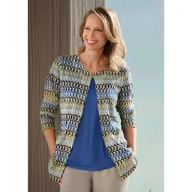 GOLDNER Langarm Spitzenjacke aus Jersey Blau 44