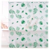 Duschrollo Blätter, 140x240cm, Seilzugrollo f. Dusche & Badewanne, wasserabweisend, Decke & Fenster, weiß/grün