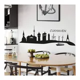 wall-art Wandtattoo »XXL Stadt Skyline Cuxhaven 120cm«, (Set, 1 St.), selbstklebend, entfernbar, schwarz