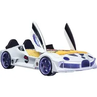 Rennwagen Auto Bett mit Matratze Autobett Kinderzimmer Betten Möbel - Weiß