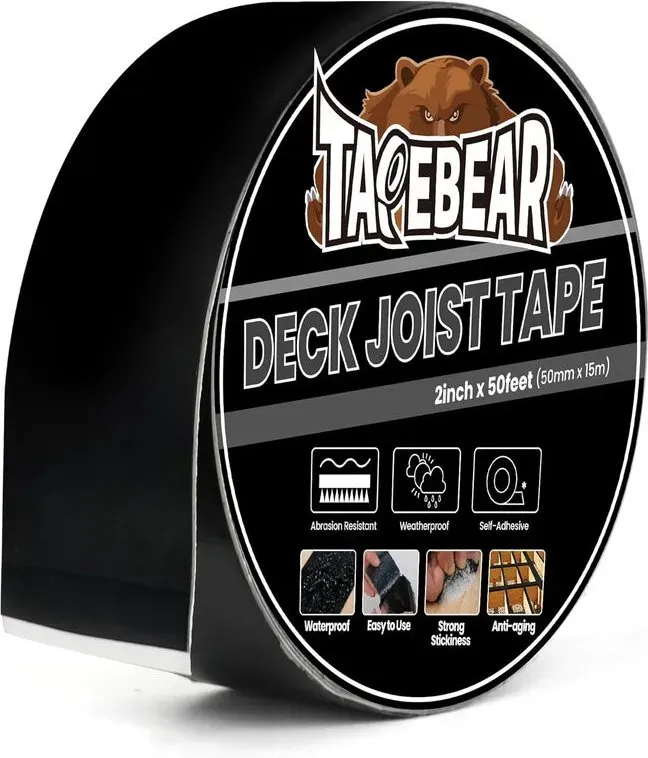 TAPEBEAR Balkenband 5 cm x 15 m, Butyl-Klebestoff-Flashing-Band für Decken, wasserdicht, korrosionsbeständig, wetterfest, für Holzdecken, Balken, Kante, Dach