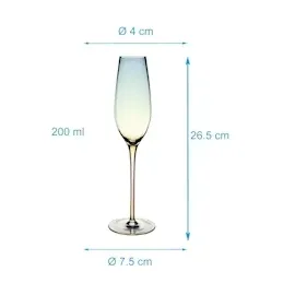 Intirilife Champagner Sektglas 0,2 l 6-tlg.
