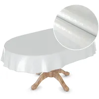 ANRO Wachstuchtischdecke Wachstuch Tischdecke abwaschbar Wachstischdecke Plastik-Tischdecken Glatt Oval
