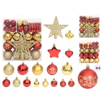 vidaXL 70-TLG. Weihnachtskugel-Set Golden und Rot
