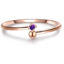 Glanzstücke München Ring Sterling Silber Amethyst in roségold, | Gr.: 60