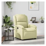 vidaXL Relaxsessel Creme Echtleder 47 x 99,5 x 74,4 cm Creme mit Liegefunktion