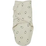 Meyco Baby Pucksack - 4-6 Monate - Pucktuch Swaddle für Neugeborene - 100% Baumwolle - Oeko Tex Zertifiziert - weicher Schlafkomfort - atmungsaktiv & feuchtigkeitsabsorbierend - Penguin - Soft Sand