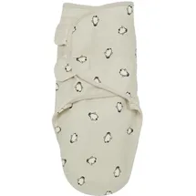 Meyco Baby Pucksack - 4-6 Monate - Pucktuch Swaddle für Neugeborene - 100% Baumwolle - Oeko Tex Zertifiziert - weicher Schlafkomfort - atmungsaktiv & feuchtigkeitsabsorbierend - Penguin - Soft Sand