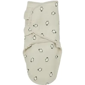 Meyco Baby Pucksack - 4-6 Monate - Pucktuch Swaddle für Neugeborene - 100% Baumwolle - Oeko Tex Zertifiziert - weicher Schlafkomfort - atmungsaktiv & feuchtigkeitsabsorbierend - Penguin - Soft Sand