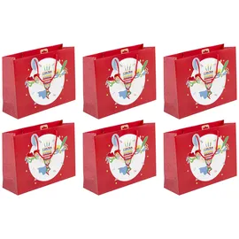 eurowrap Clairefontaine 6x Geschenktasche Shopping 37x11,8x27,5 cm), Power Rot 32406-6C