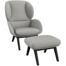 flexlux Ohrensessel FLEXLUX "Adria Designsessel, Loungesessel", grau (sophisto grau), B:78cm H:100cm T:96cm, 100% Polyester, Sessel, Ohrensessel, Stil & Komfort, organische Form, Fuß Holz schwarz