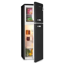 Klarstein Audrey Retro-Kühl-Gefrierkombination (136 l, 1295 mm hoch, Schwarz)