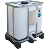 plasteo plasteo® 300 Liter IBC- Behälter Tank Wassertank Container NEU Regentonne Regenwassertank mit PE-Palette Made in DE UN-Zulassung Lebensmittelecht