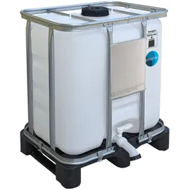 plasteo plasteo® 300 Liter IBC- Behälter Tank Wassertank Container NEU Regentonne Regenwassertank mit PE-Palette Made in DE UN-Zulassung Lebensmittelecht