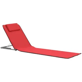 vidaXL Klappbare Strandmatte 2 Stk. Stahl und Stoff Rot