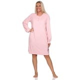 Normann Nachthemd Normann Damen Frottee Nachthemd langarm mit Bündchen rosa 52-54