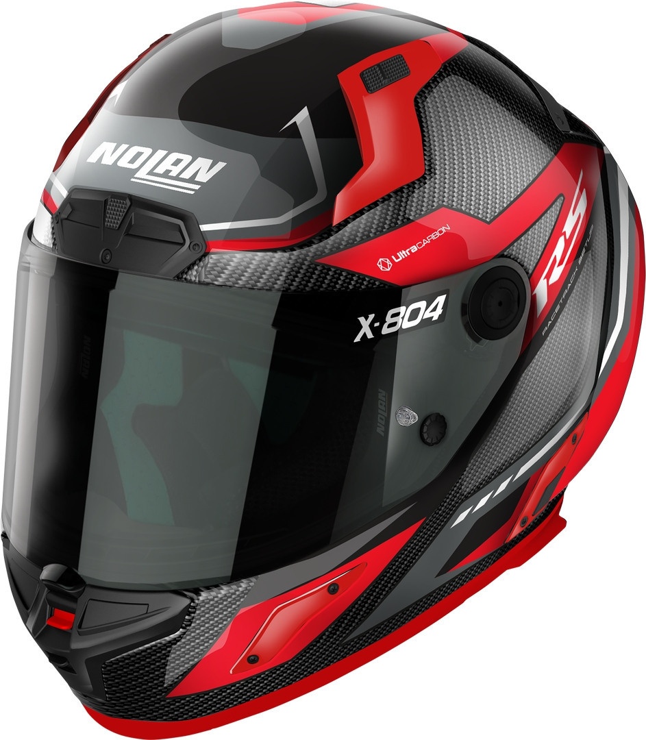 Nolan X-804 RS Ultra Carbon Maven Helm, zwart-rood, S