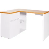 Jahnke Eckschreibtisch Cu-Libre 125 E weiß / Eichen