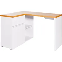 Jahnke Eckschreibtisch Cu-Libre 125 E weiß / Eichen