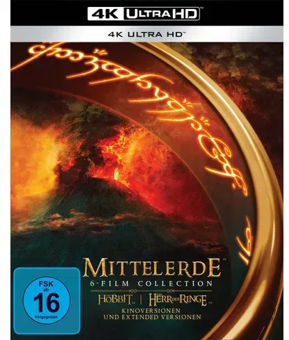 Mittelerde 6-Film Collection - Kinoversion und Extended Version von allen 6 Filmen auf 15 Discs  (4K Ultra HD)