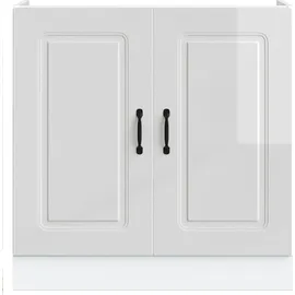 vidaXL Spülenunterschrank Kalmar 80 x 46 x 81,5 cm Hochglanz Weiß