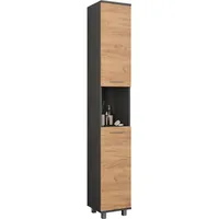 Vicco Hochschrank Ilias, Anthrazit/Goldkraft Eiche, 30.2 x 190 cm