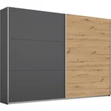 Rauch Schwebetürenschrank RAUCH "AURELIO Kleiderschrank Garderobe TOPSELLER OTTO ́s CHOICE", grau (graumetallic, eiche artisan), B:261cm H:210cm T:59cm, Holzwerkstoff, Schränke, Schwebetürenschrank, 3 verschiedene Ausstattungsvarianten Griffe aus Metall MADE IN
