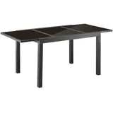Ausziehtisch, BxHxL: 90 x 75 x 180 cm, Tischplatte: Sicherheitsglas - braun