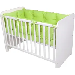 Lorelli Babybett-Nestchen 4-teilig rundum, Babybett 120 x 60 cm, 100% Baumwolle grün