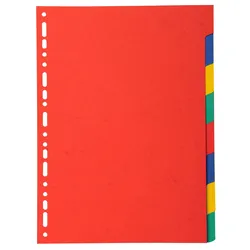 Exacompta 2008E 25x Register aus Recyclingkarton 220g, 8 Positionen, für Format DIN A5 - Farben sortiert