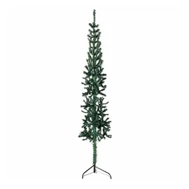 vidaXL Künstlicher Halb-Weihnachtsbaum Schlank Grün 210 cm