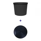 Hardwex Bottich 700 l Schwarz + Deckel