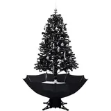 vidaXL Schneiender Weihnachtsbaum mit Schirmfuß Schwarz 170 cm PVC