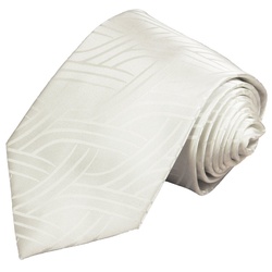Paul Malone Krawatte Herren Hochzeitskrawatte gestreift – Mikrofaser – Bräutigam Schmal (6cm), ivory V25 beige schmal – 6 cm x 150 cm