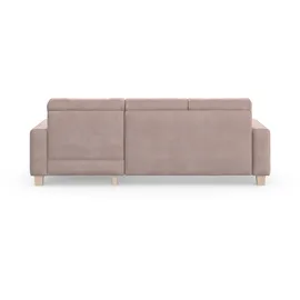 Home Affaire Ecksofa HOME AFFAIRE "Summer L-Form", rosa (altrosa), B:249cm H:91cm T:164cm, 95% Polyester, 5% Polyamid, Sofas, Ecksofa, mit Recamiere, mit oder ohne Bettfunktion und Bettkasten, Cord-Bezug
