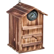 Relaxdays Eulen Nistkasten Holz Hellbraun,