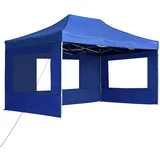 vidaXL Profi-Partyzelt Faltbar mit Wänden Aluminium 4,5x3 m Blau