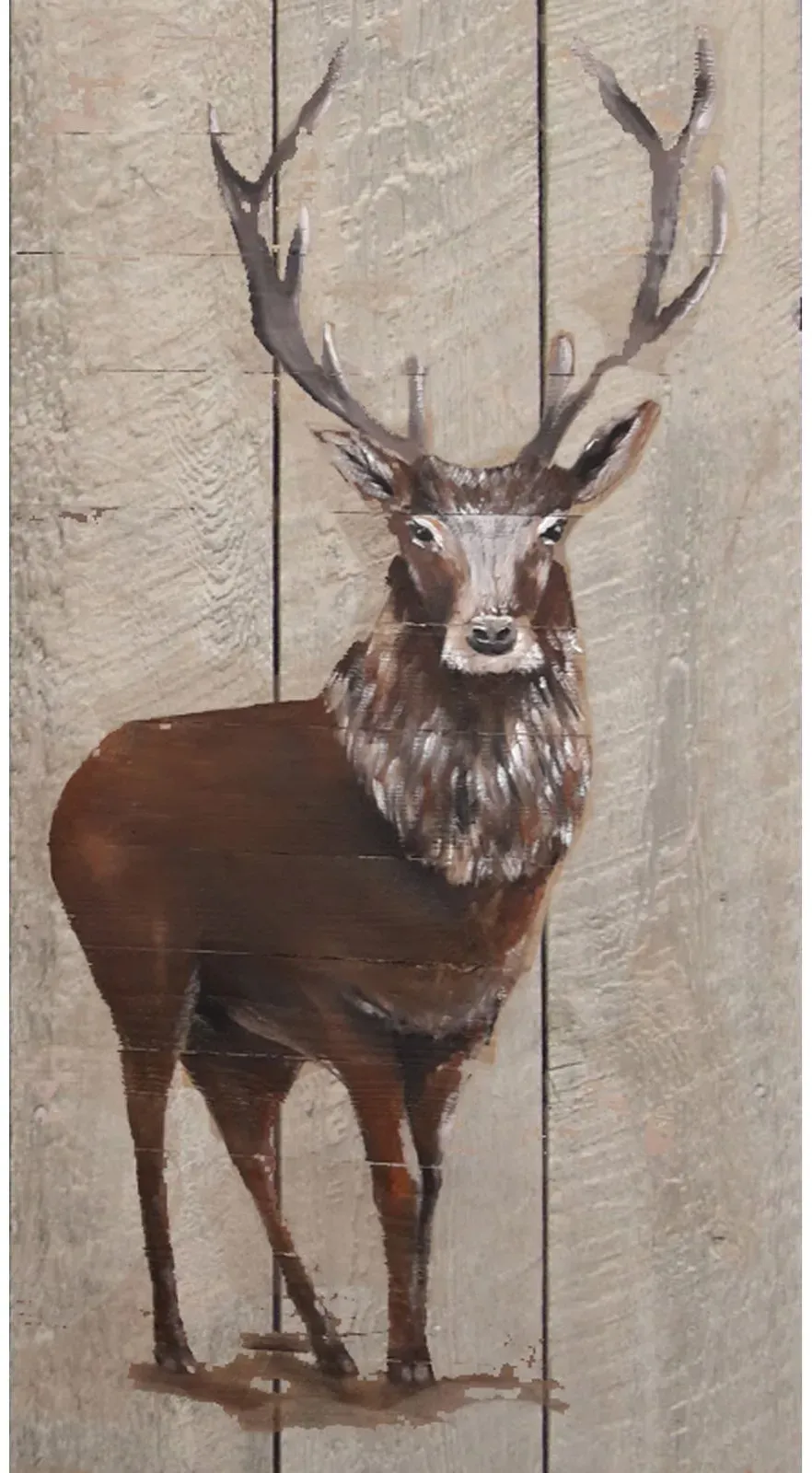 die Faktorei »Brunft-Hirsch I« Wandbild auf Holz 60x120cm