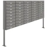 AL Briefkastensysteme AL 42 Fach grau inkl. Zeitungsfach