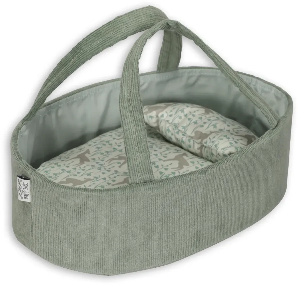 Puppentragetasche Set 35 cm Mint Kunststoff für Kinder - mamamemo - Verstellbare Tragegurte, für Puppen bis 35 cm