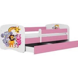 raumhirsch furniture Kinderbett Zoo 80 x 180 cm Holzwerkstoff rosa