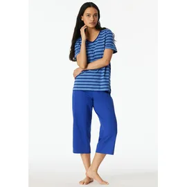 SCHIESSER Schlafanzug Pyjama Blau 42