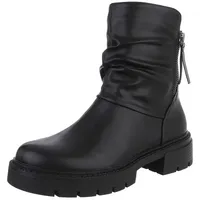 Ital-Design Stiefelette Damen Schwarz 36