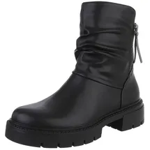 Ital-Design Stiefelette Damen Schwarz 36
