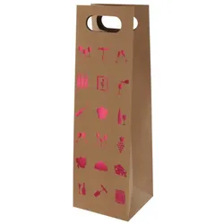 Susy Card 40050898, Geschenkverpackungstasche, Rot, Holz, Muster, Papier, Herzli