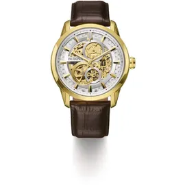 BULOVA Herren Analog Automatik Uhr mit Leder Armband 97A138