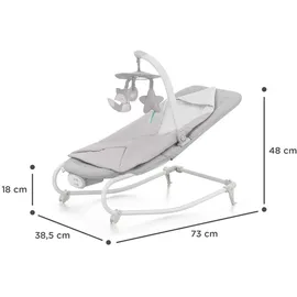 Kinderkraft FELIO 2 Babywippe - 2-in-1 Babyliege - Schaukelfunktion - Vibrationen & Musik - Mit Spielbügel & Zubehör - Waschbarer Bezug - Grau - Grau