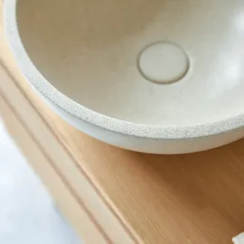 Tikamoon Rundes Waschbecken Micha aus Terrazzo Cream