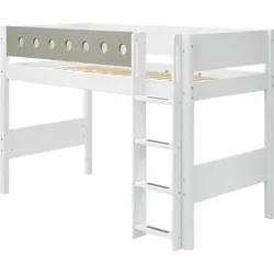 Flexa White mittelhohes Bett mit Senkrechtleiter